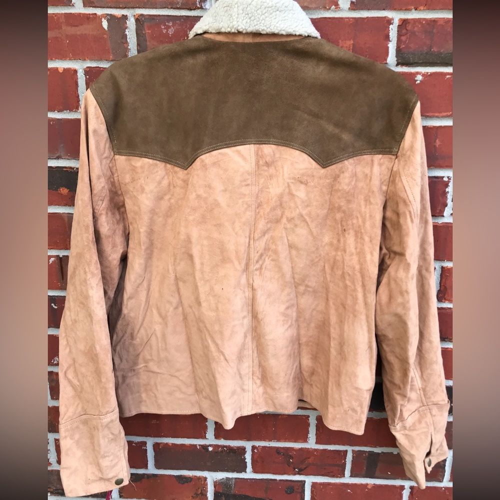 Real Leather Brand Two-Tone Womens Western Leather Jacket Coat. Size 2 XL - Picture 2 of 8
